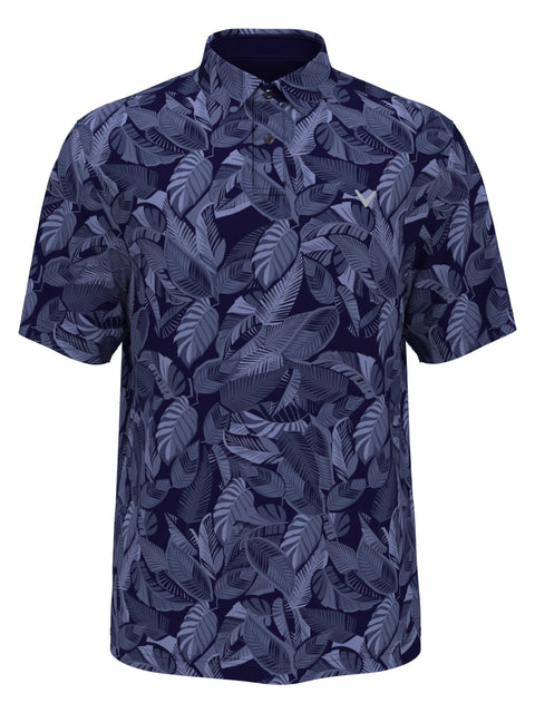 Leaf Print Golf Polo (Peacoat) 