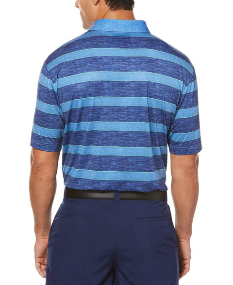 Big & Tall Opti-Dri Heathered Rugby Stripe Polo Polos