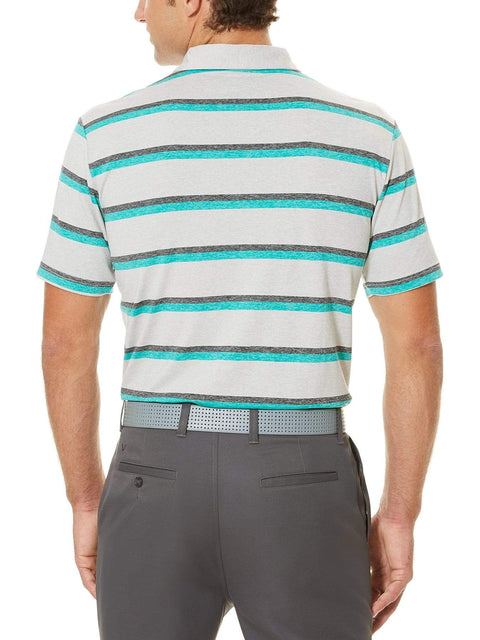 Big & Tall Opti-Soft Heather Printed Stripe Polo-Polos-Callaway Apparel