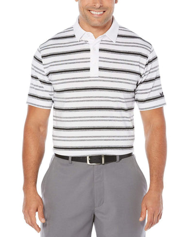 Big & Tall Opti-Soft Heather Striped Polo Polos Bright White / 5XLT