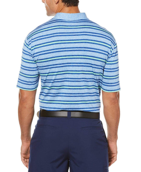 Big & Tall Opti-Soft Heather Striped Polo Polos