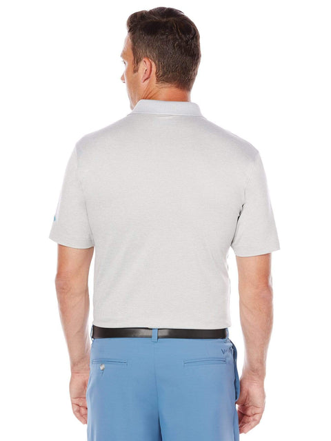 Big & Tall Opti-Soft Ombre Chest Stripe Heather Polo-Polos-Cloisonne-LT-Callaway Apparel