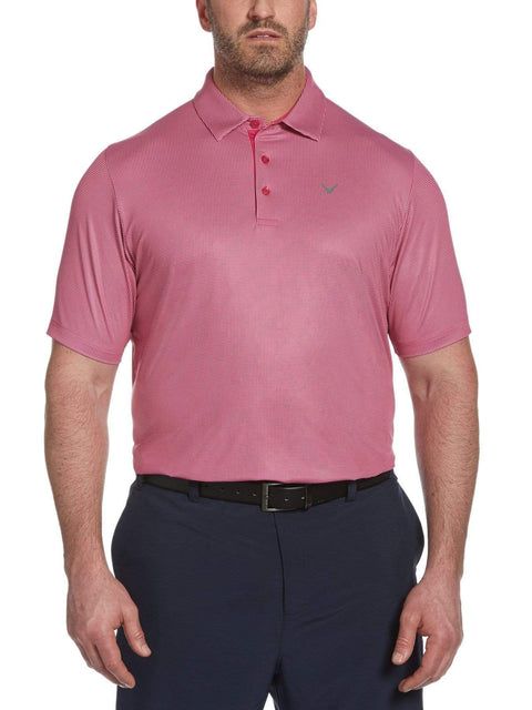 Big & Tall Printed Gingham Swing Tech Polo-Polos-Boudoir Red-3XLT-Callaway Apparel