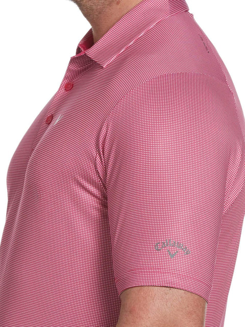 Big & Tall Printed Gingham Swing Tech Polo-Polos-Callaway Apparel