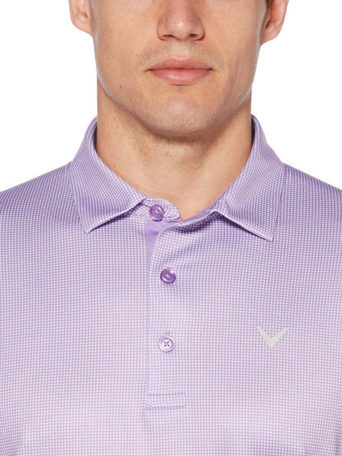 Big & Tall Printed Gingham Swing Tech Polo-Polos-Callaway Apparel