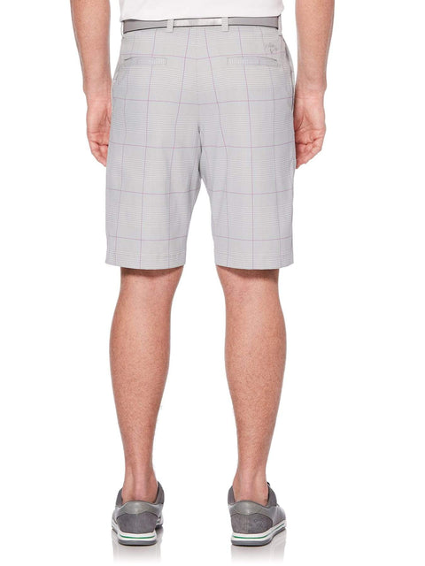 Big & Tall Stretch Glen Plaid Short with Active Waistband-Shorts-Callaway Apparel