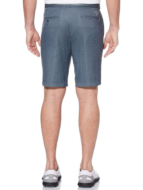 Big & Tall Stretch Heather Houndstooth Print Short-Shorts-Callaway Apparel