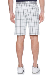 Big & Tall Stretch Herringbone Plaid Short with Active Waistband-Shorts-Callaway Apparel