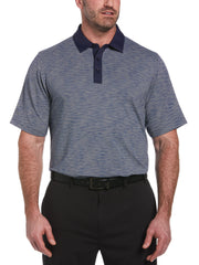 Big & Tall Swing Tech Heritage Jacquard Golf Polo (Peacoat) 