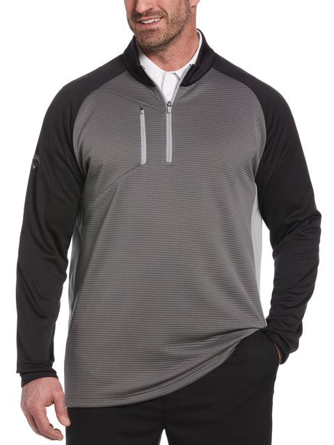 Big & Tall Swing Tech Midweight Ottoman Fleece 1/4 Zip Golf Sweater (Quiet Shade) 