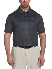 Big & Tall Swing Tech Chev Print Polo-Polos-Caviar-XLT-Callaway Apparel