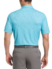 Big & Tall Trademark Chevron Print Golf Polo (Santorini Blue) 