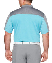 Big & Tall Ventilated Heathered Color Block Polo with Chevron Polos