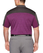 Big & Tall Ventilated Heathered Color Block Polo with Chevron Polos