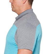 Big & Tall Ventilated Heathered Color Block Polo with Chevron Polos