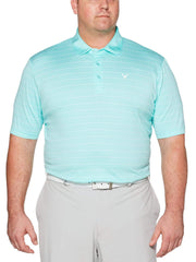 Big & Tall Ventilated Stripe Polo-Polos-Aruba Blue-2X-Callaway Apparel