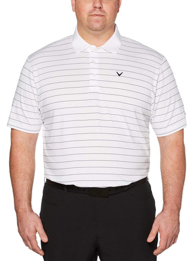 Big & Tall Ventilated Stripe Polo-Polos-Bright White-4XLT-Callaway Apparel