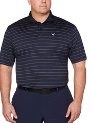 Big & Tall Ventilated Stripe Polo-Polos-Peacoat-2XLT-Callaway Apparel