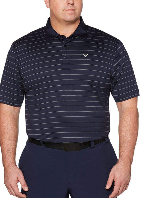 Big & Tall Ventilated Stripe Polo-Polos-Peacoat-2XLT-Callaway Apparel