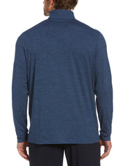 Lux Touch Printed 1/4 Zip Golf Pullover (Deep Navy Heather) 