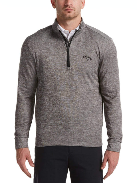 Mens 1/4 Zip Fleece Pullover Jackets Medium Grey Heather / M