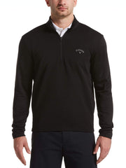 Mens 1/4 Zip Front Ottoman Pullover Jackets Caviar / L