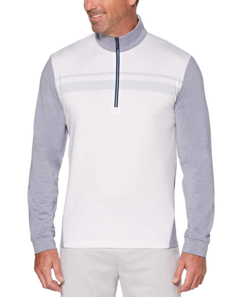 Mens 1/4-Zip Lightweight Fleece Jackets Bright White / XL