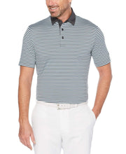 Mens 3-Color Stripe Golf Polo Polos Asphalt / L