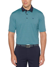 Mens Refined 3-Color Yarn-Dyed Stripe Golf Polo Polos Baltic / M