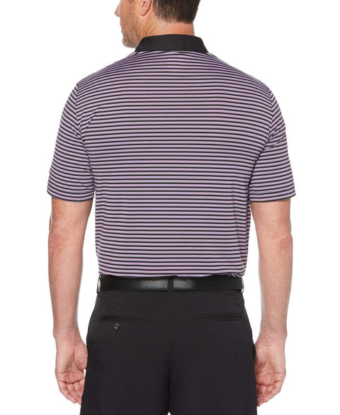 Mens Refined 3-Color Yarn-Dyed Stripe Golf Polo Polos