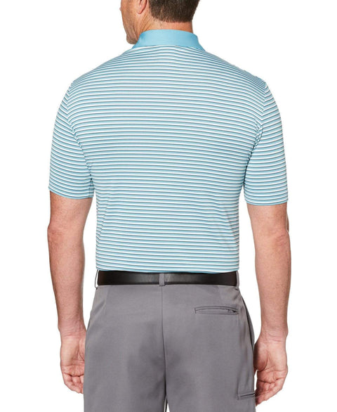 Mens Refined 3-Color Yarn-Dyed Stripe Golf Polo Polos