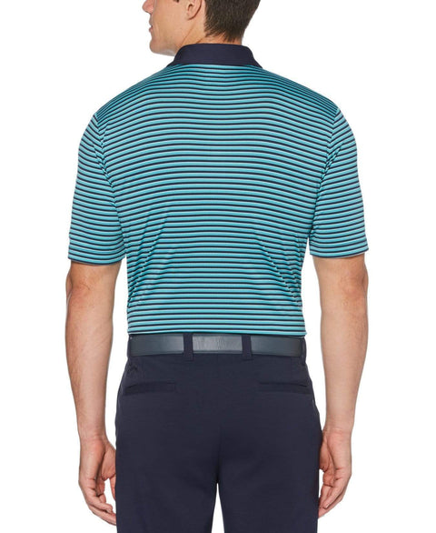 Mens Refined 3-Color Yarn-Dyed Stripe Golf Polo Polos