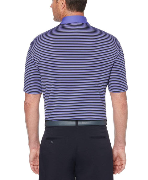 Mens Refined 3-Color Yarn-Dyed Stripe Golf Polo Polos