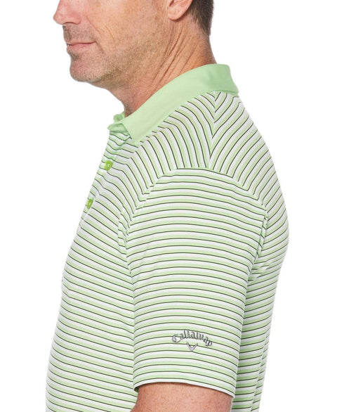 Mens Refined 3-Color Yarn-Dyed Stripe Golf Polo Polos