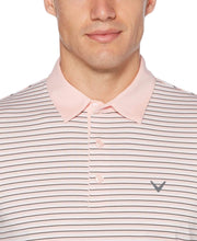 Mens Refined 3-Color Yarn-Dyed Stripe Golf Polo Polos