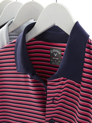 Mens 3-Color Stripe Golf Polo Shirt-Polos-Callaway