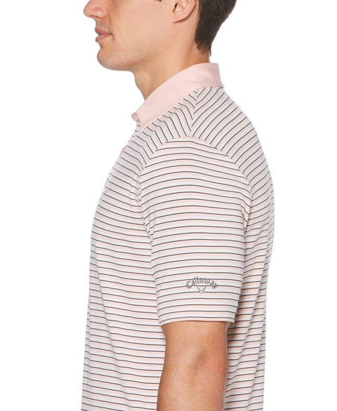 Mens Refined 3-Color Yarn-Dyed Stripe Golf Polo Polos