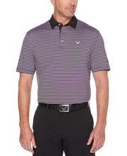 Mens Refined 3-Color Yarn-Dyed Stripe Golf Polo Polos Fairy Wren / L