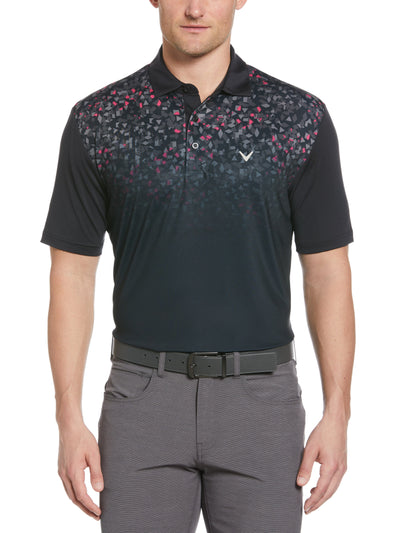 Abstract Ombre Geo Print Golf Polo (Caviar) 