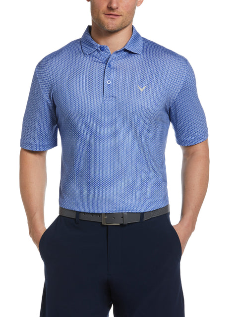 Allover Chevron Print Golf Polo (Amparo Blue) 