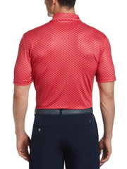 Allover Chevron Print Golf Polo (Teaberry) 