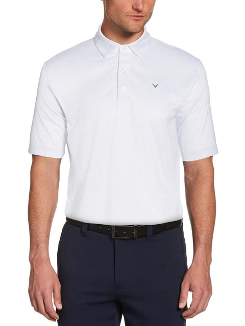 Mens Allover Conversational Print Polo-Polos-Bright White-S-Callaway