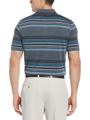 Mens Allover Stripe Oxford Polo With Chevron on Chest-Polos-Callaway