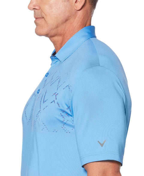 Mens Argyle Pigment Print Polo Polos