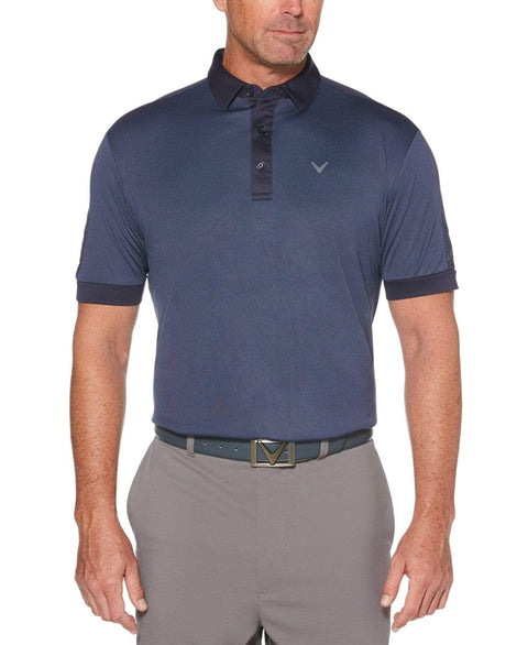 Mens Birdseye Color Block Polo Polos Peacoat / M