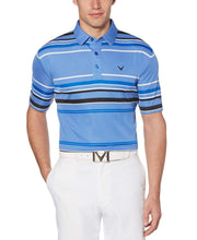 Mens Birdseye Stripe Polo Polos Lapis Blue / M