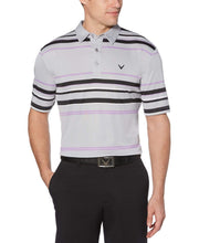 Mens Birdseye Stripe Polo Polos Sleet / L