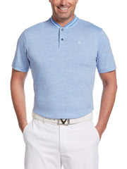 Mens Broken Stripe Polo with Baseball Collar Polos Brunnera Blue / M