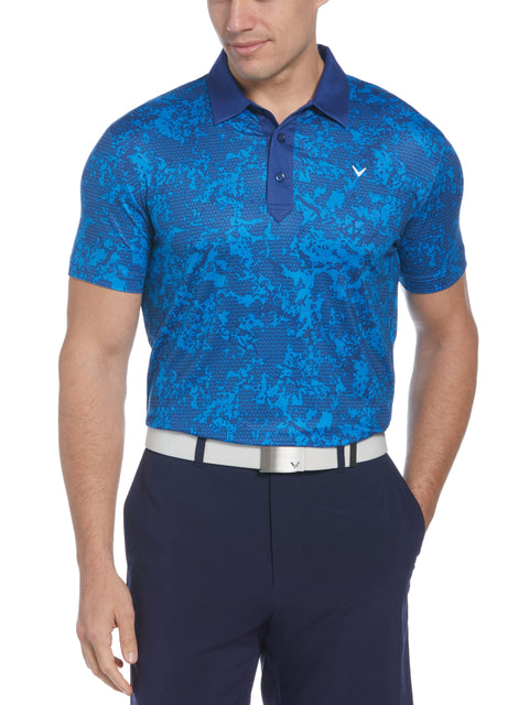 All-Over Abstract Camo Print Golf Polo (Limoges) 