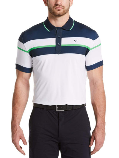 Mens Callaway X Chest Block Polo-Polos-Bright Wh/Dress Blues-M-Callaway Apparel